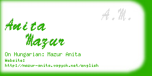 anita mazur business card
